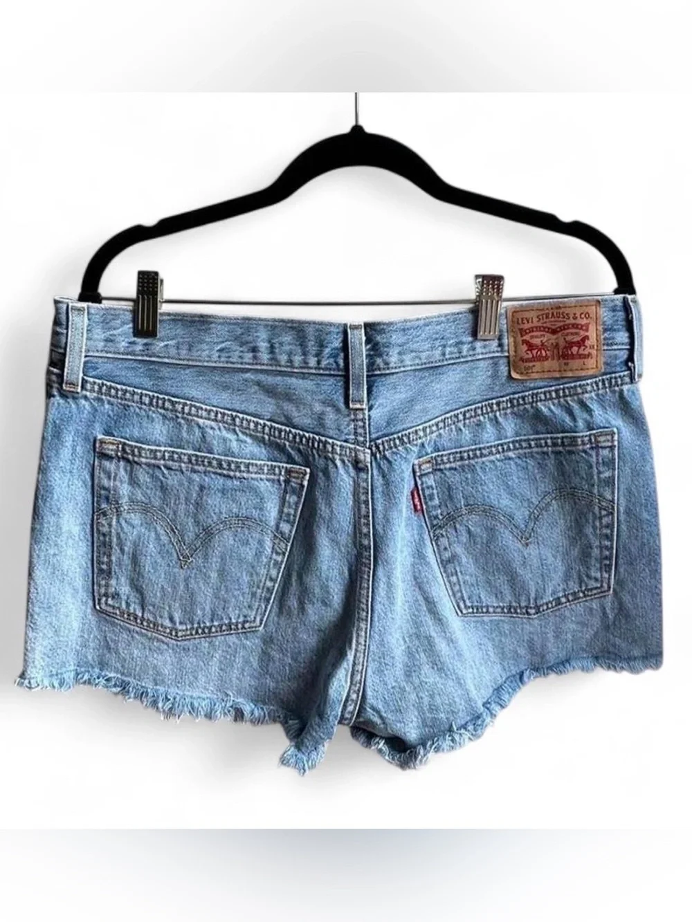 Levi's 501 Denim Shorts Size 32 Frayed Hem CutOff Button Fly